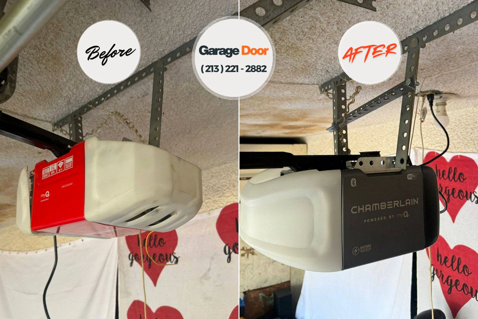 Before and after: garage door repair Millersburg, OR